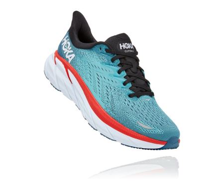 Hoka One One Clifton 8 - Adidasi Alergare Pe Drum Barbati Turcoaz / Turcoaz Deschis | RO-sWoUe3P